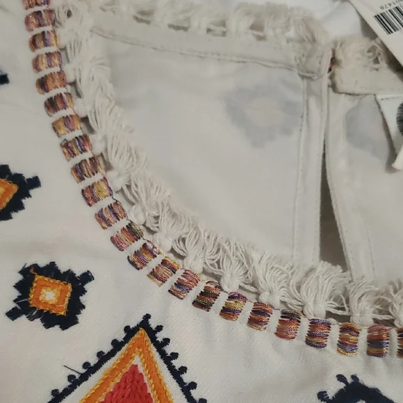 NWT Anthropologie White Midi Dress with Multicolor Embroidery - Picture 6 of 6